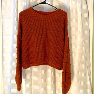 Fall Orange Crop Top Sweater